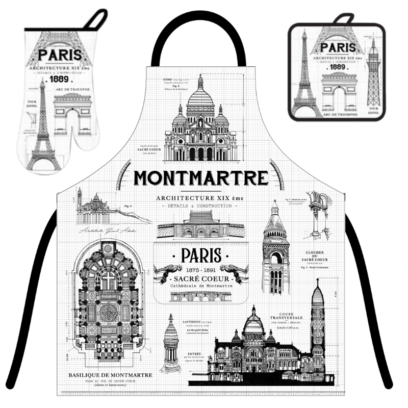 Tablier de Cuisine Montmartre – Architecture Paris & Sacré-Cœur