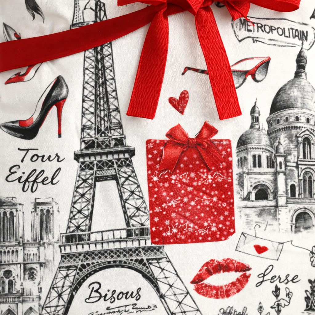 Tablier de Cuisine Paris – Icônes Parisiennes Rouge & Noir