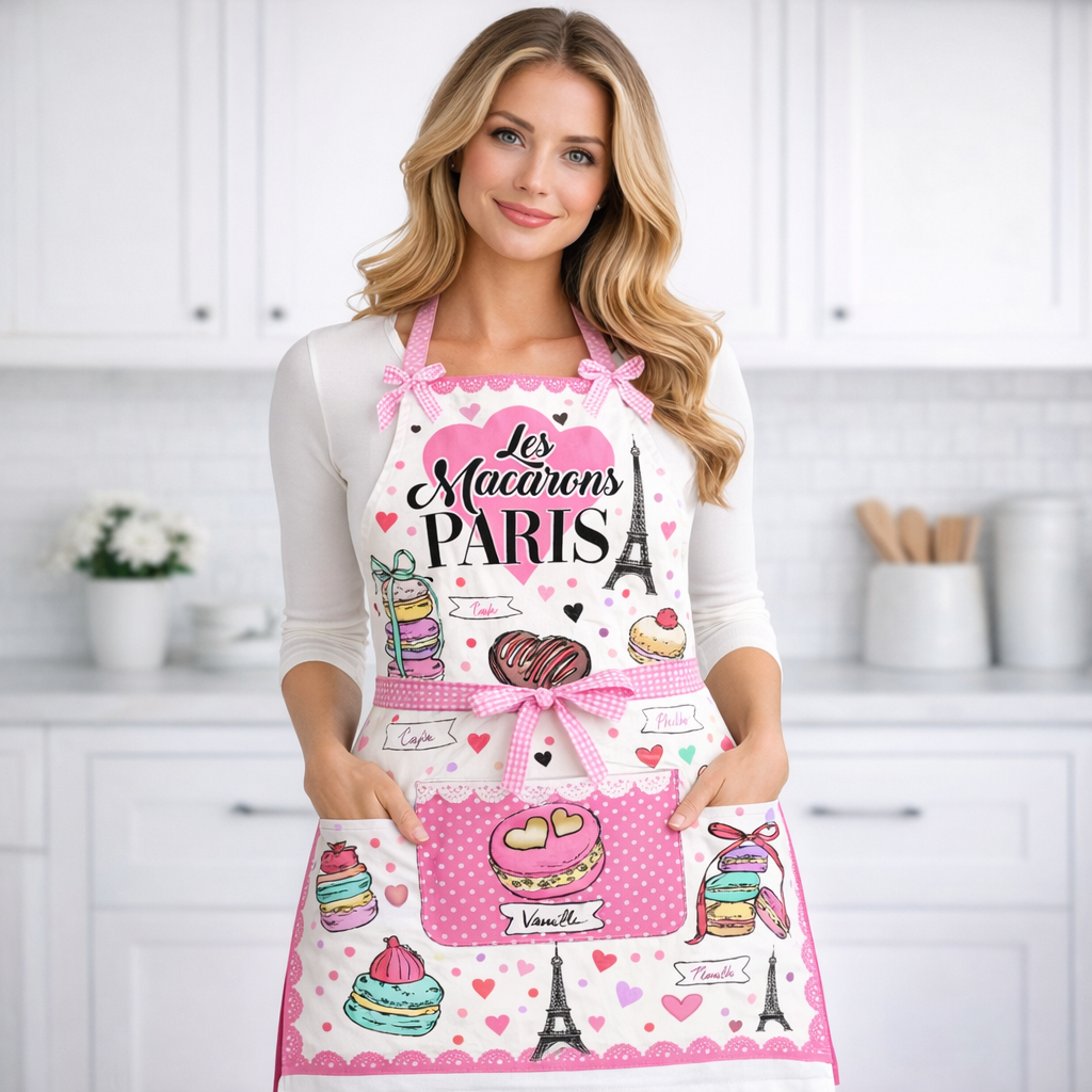 Tablier de Cuisine Les Macarons de Paris – Gourmand & Parisien