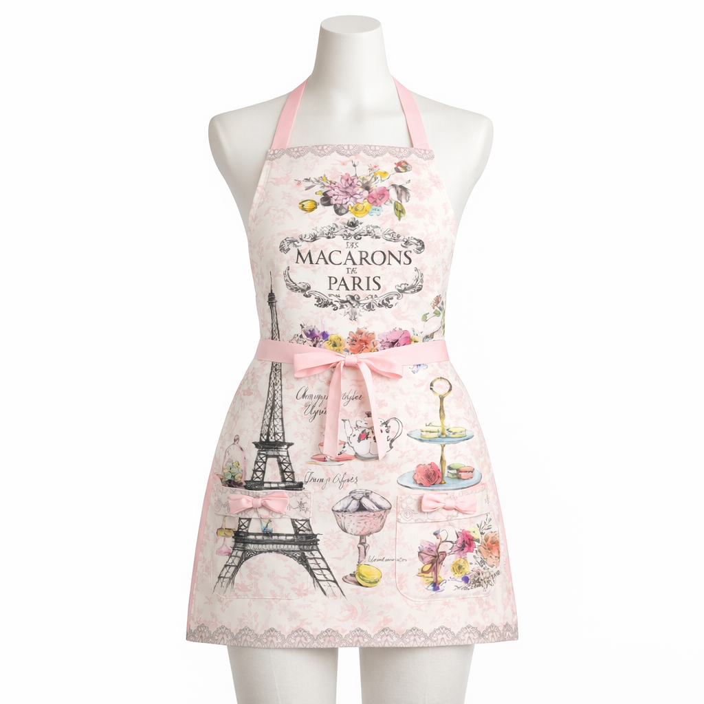 Tablier de Cuisine Macarons de Paris – Élégance & Douceur Parisienne  - Tablier de Cuisine Chic & Gourmand