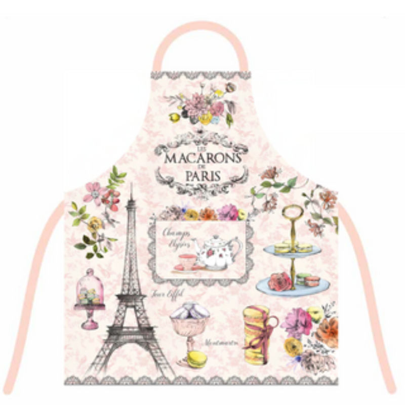 Tablier de Cuisine Macarons de Paris – Élégance & Douceur Parisienne  - Tablier de Cuisine Chic & Gourmand