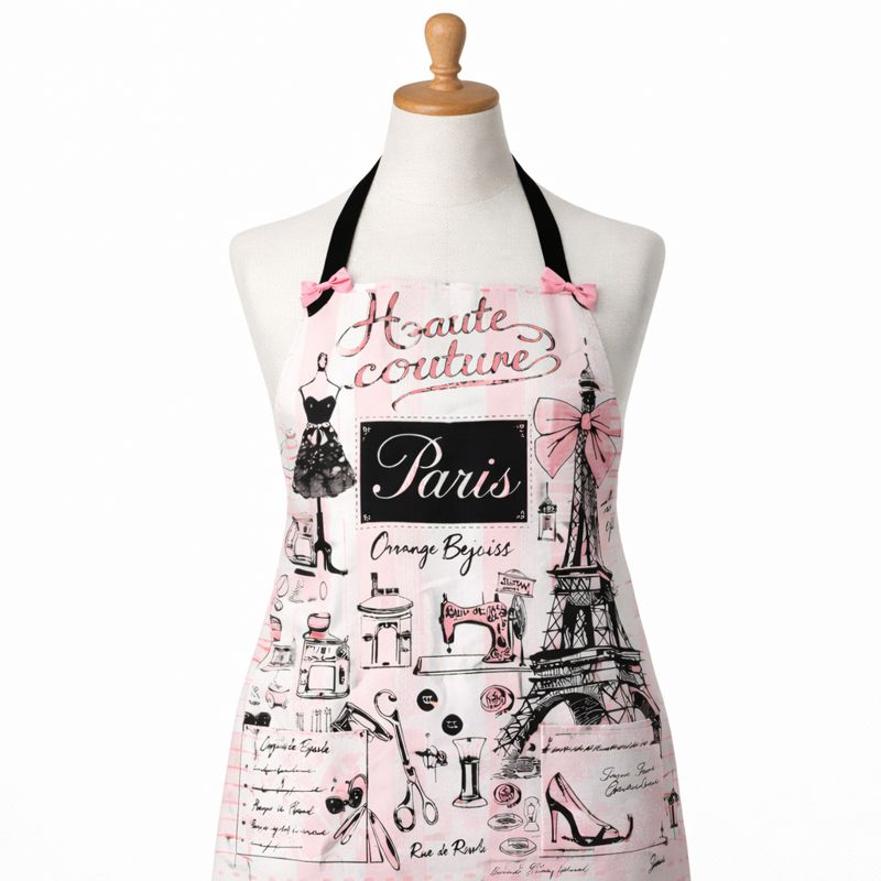 Tablier de Cuisine Paris Haute Couture Rose – Set Chic & Élégant